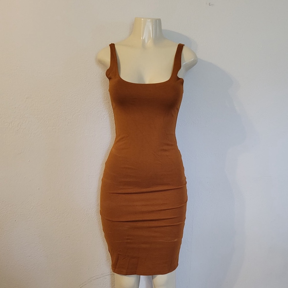 Elegant Brown Bodycon Dress